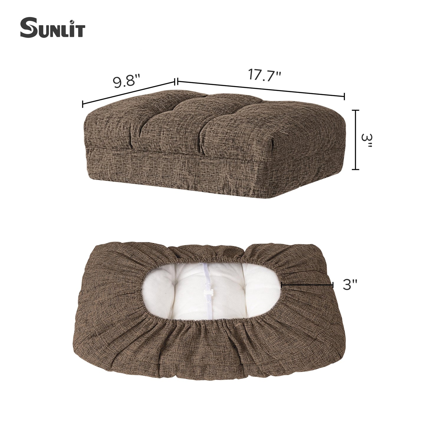 Sunlit Bar Stool Covers - Set of 2 Round Bar Stool Seat Covers, Soft and Cushioned Bar Chair Covers, Easy to Install and Wash, Cover Only, 12 Inch Diameter, Gray