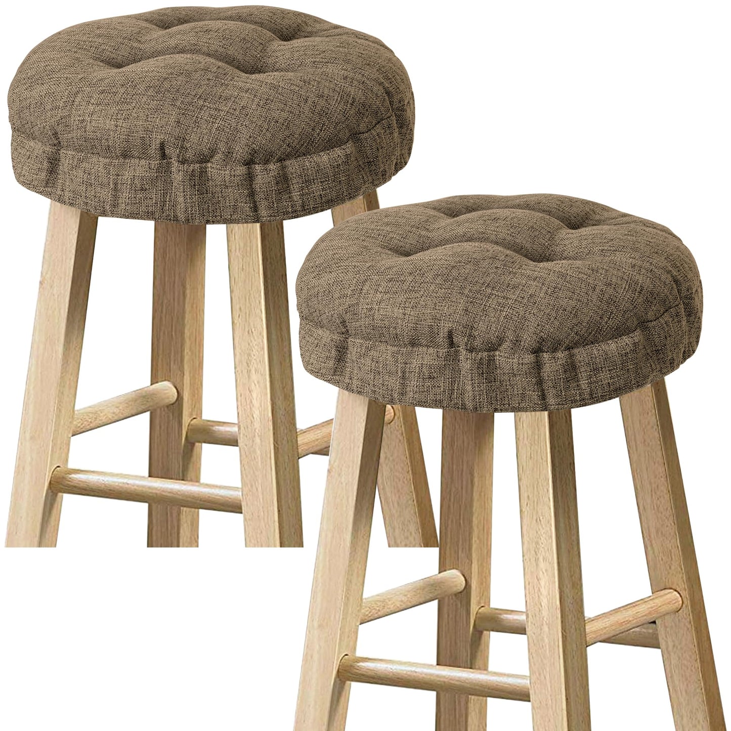 Sunlit Bar Stool Covers - Set of 2 Round Bar Stool Seat Covers, Soft and Cushioned Bar Chair Covers, Easy to Install and Wash, Cover Only, 12 Inch Diameter, Light Gray