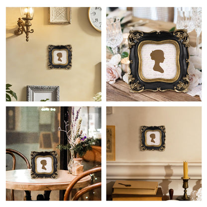 Sunlit Vintage Small Picture Frame 2.5x3.5 Inch, Antique Mini Polaroid Photo Frames with Glass Front, Luxury Wallet Size Picture Frames, Tiny Photo Frames Display Tabletop Wall Hanging Gift Ideas, Gold