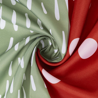 Sunlit Geometric Modern Design Christmas Shower Curtain Christmas Tree Bathroom Home Office Holiday Wall Decoration as Tapestry and Photo Booth Backdrop Red Green White Printed