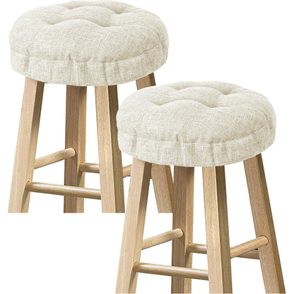 Sunlit Bar Stool Covers - Set of 2 Round Bar Stool Seat Covers, Soft and Cushioned Bar Chair Covers, Easy to Install and Wash, Cover Only, 12 Inch Diameter, Gray