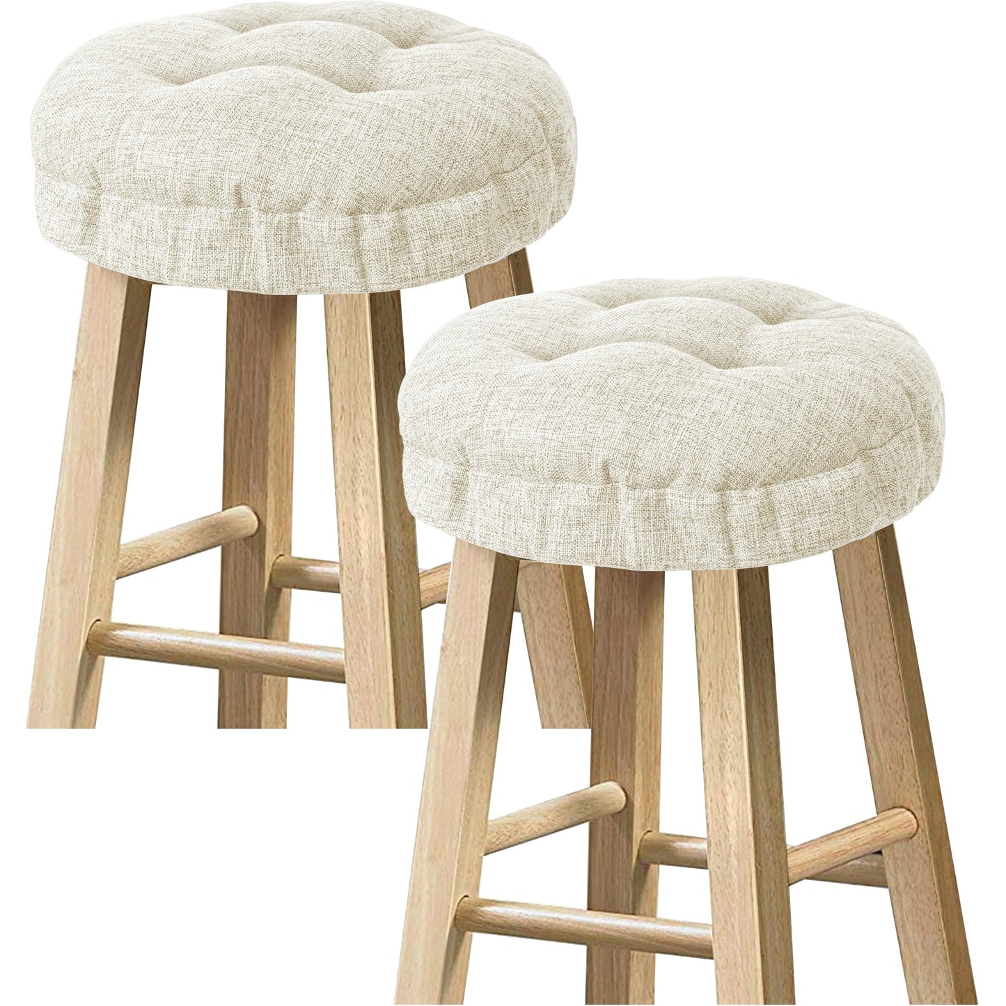 Sunlit Bar Stool Covers - Set of 2 Round Bar Stool Seat Covers, Soft and Cushioned Bar Chair Covers, Easy to Install and Wash, Cover Only, 12 Inch Diameter, Gray