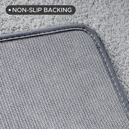 Sunlit Square Bathroom Rug 32x32, Soft Super Absorbent Bath Mat Quick Dry, Washable Bathroom Mat, Non-Slip Square Bath Rug, Cozy Shower Rugs Bathmat, Gray