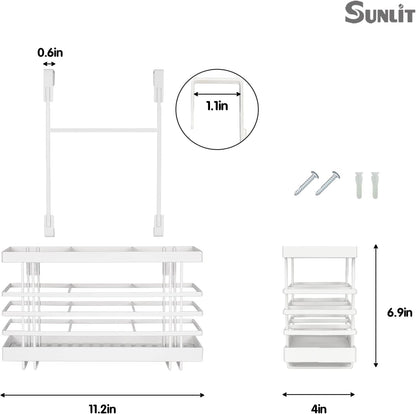 Sunlit 3 in 1 Wall Mount/Countertop/Over Cabinet Door Metal Wire Hair Product & Styling Tool Organizer Storage Basket Holder for Hair Dryer, Brushes, Flat Iron, Curling Wand, Hair Straightener Black