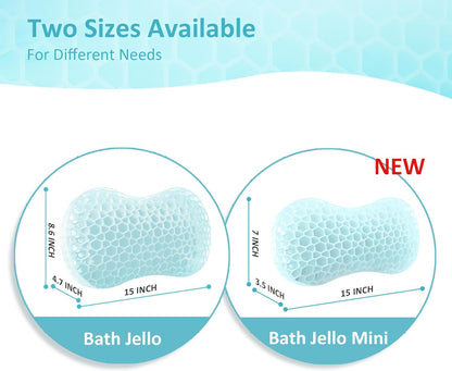 Sunlit Bath Jello Mini Gel Bath Pillows, Lumbar Pillow for Bathtub, Back Support Pillow, Gel Pillow with Non-Slip Suction Cups for Lumbar, Back Rest Support, Fits Curved or Straight Back Tubs, White